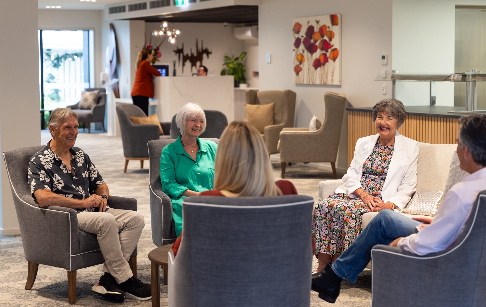 Care Suites lounge and communal space at St Andrew's Village