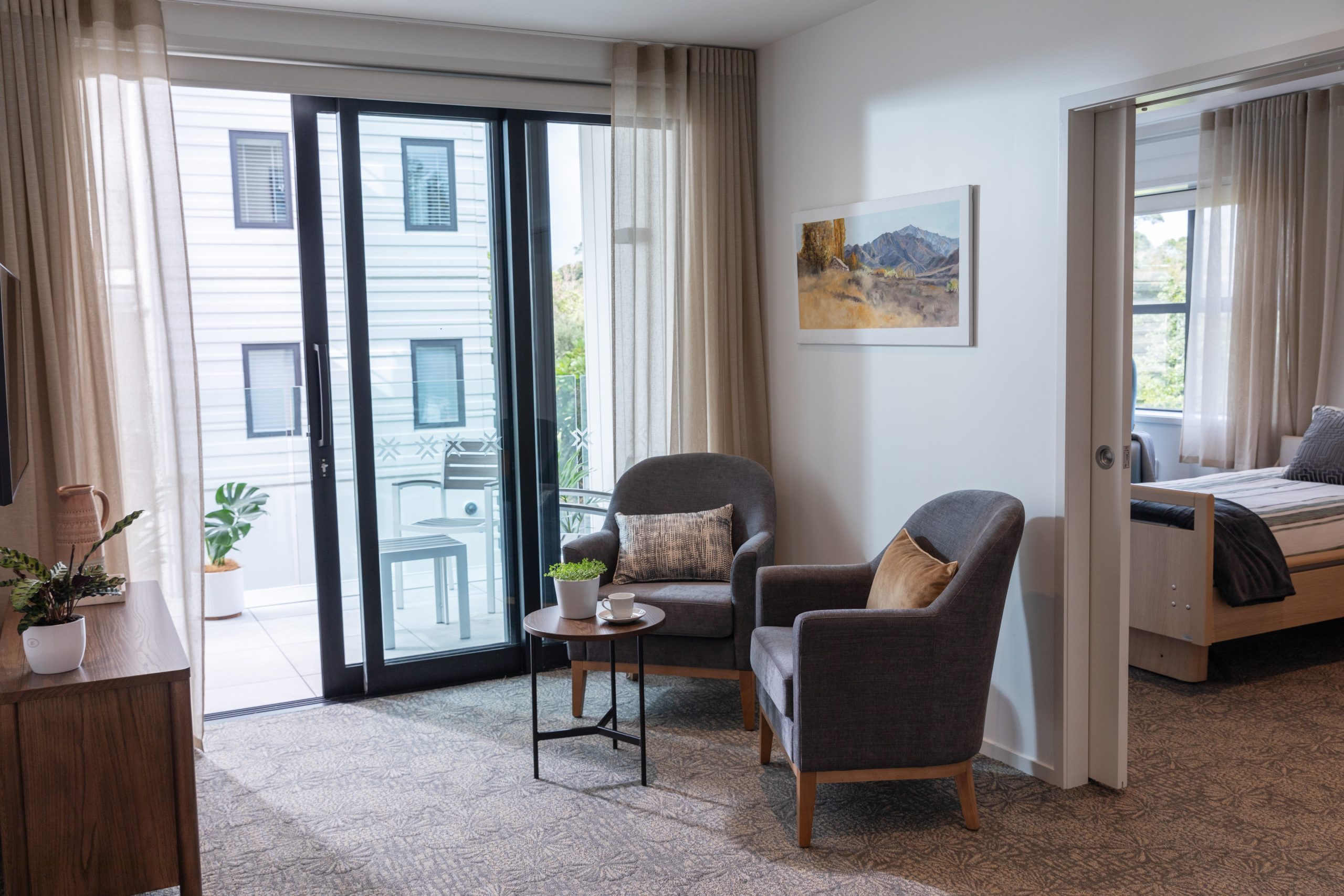 Care Suite lounge viewed from the front doorway
