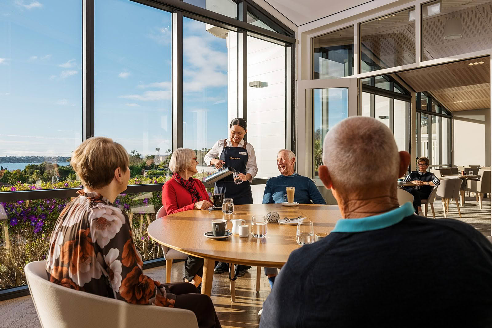 Residents and guests dining at The Terraces Restaurant