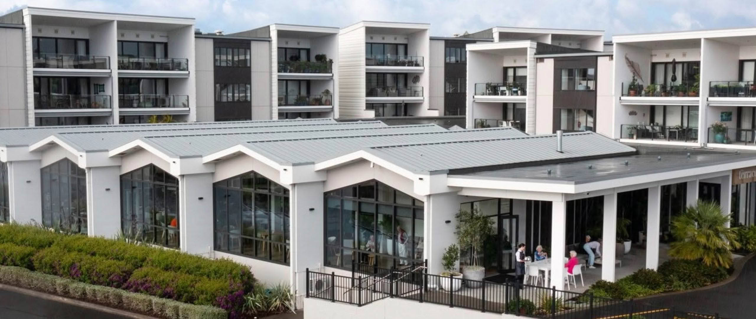 Exterior of The Terraces apartments at St Andrew's Village