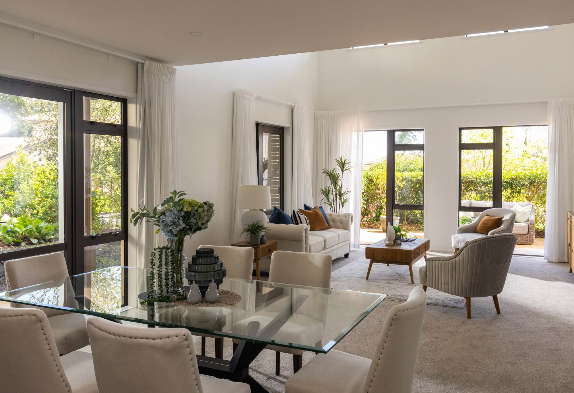 Villa bedroom with garden views